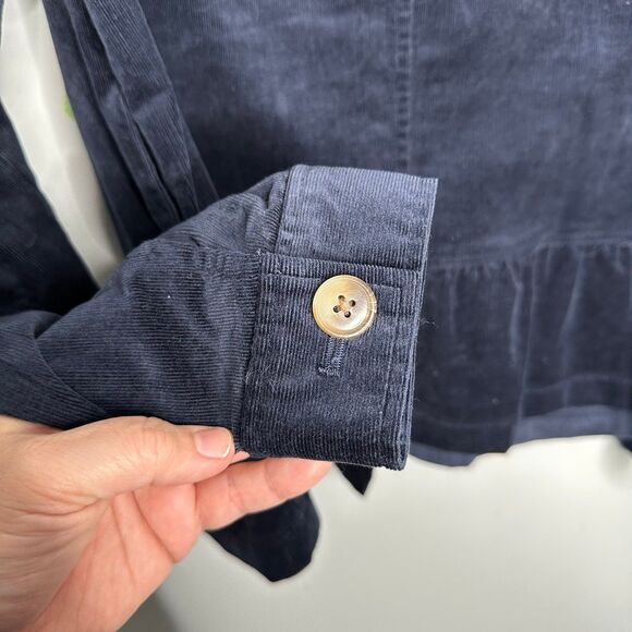 j. Jill Corduroy Peplum Jacket Navy Blue Fine Wale Size XS - Picture 4 of 8